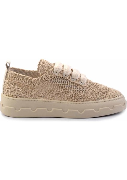 Bej Örgü Kadın Sneaker K01459090716