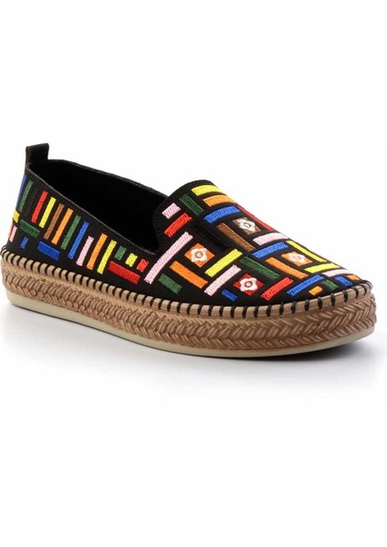 Siyah Çok Renkli Kumaş Kadın Espadril K01309600504 fiyatları