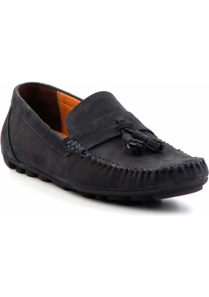 Lacivert Nubuk Hakiki Deri Erkek Loafer Ayakkabı E01733033701 modelleri
