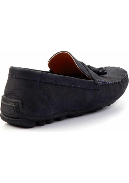 Lacivert Nubuk Hakiki Deri Erkek Loafer Ayakkabı E01733033701 fırsatları