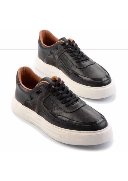 Siyah Hakiki Deri Erkek Sneaker E01549289203