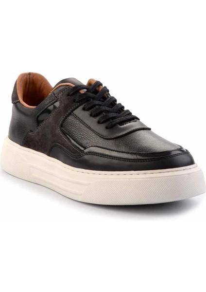 Siyah Hakiki Deri Erkek Sneaker E01549289203 modelleri
