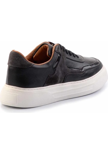 Siyah Hakiki Deri Erkek Sneaker E01549289203 fırsatları