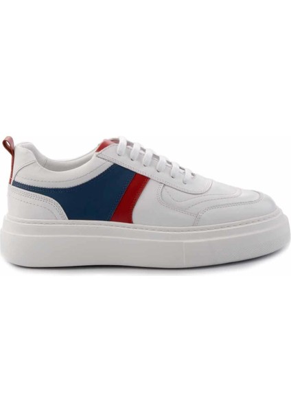 Beyaz Kırmızı Napa Hakiki Deri Erkek Sneaker E01901251843 fiyatları