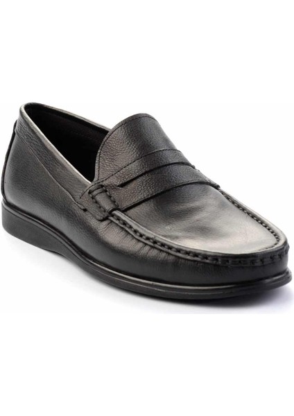 Siyah Hakiki Deri Erkek Loafer Ayakkabı E01556014103 modelleri