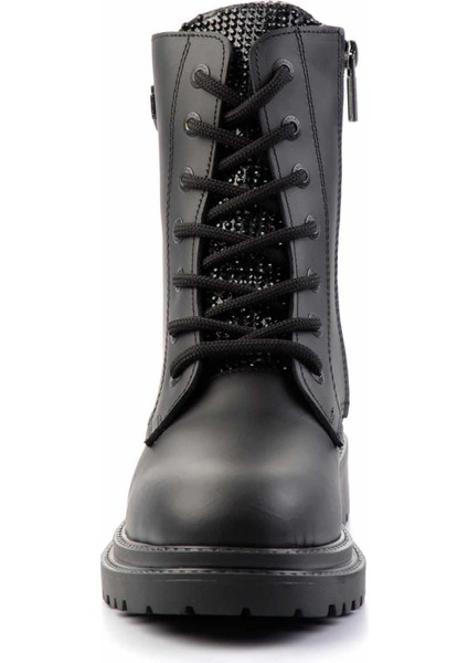 Black Hakiki Deri Kadın Bot & Bootie HD0777004203 fırsatları