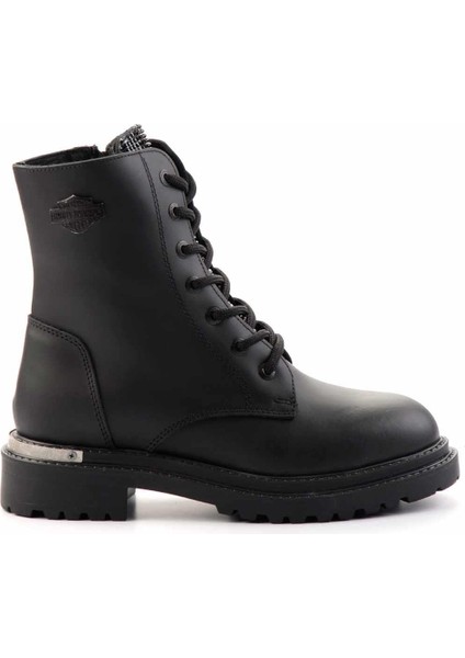 Black Hakiki Deri Kadın Bot & Bootie HD0777004203 fiyatları