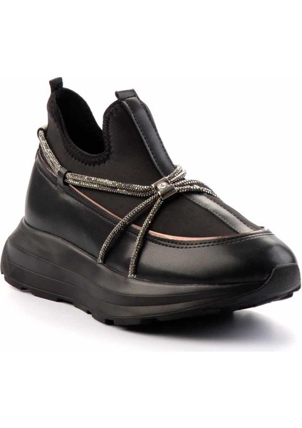 Siyah Siyah Streç Kadın Sneaker K01212203209 modelleri