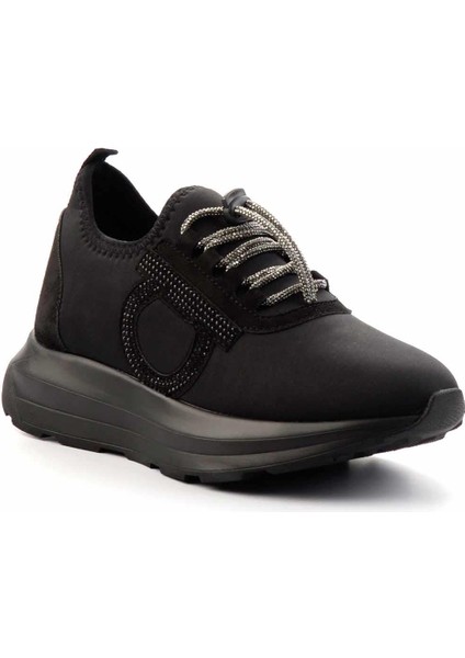 Siyah Platin Taşlı Streç Kadın Sneaker K01212111117 modelleri