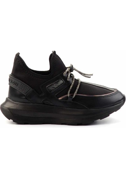 Siyah Platin Taşlı Streç Kadın Sneaker K01212333317 fiyatları