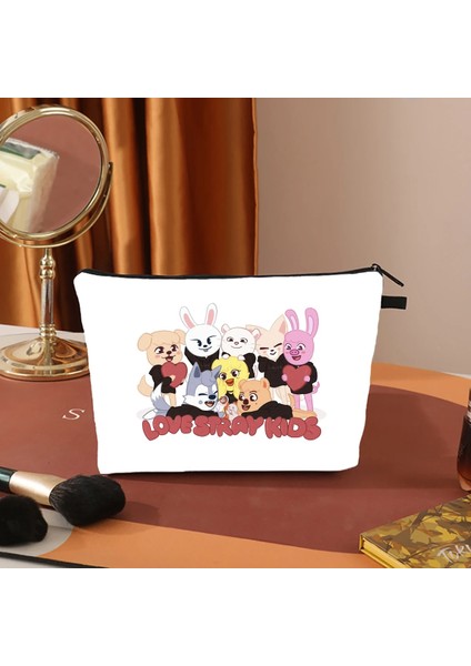 No.20 Tarzı 28X18X5CM Yıldızlı Çocuklar Skzoo Kozmetik Çantaları Kadınlar Için Su Geçirmez Makyaj Çantası Çift Taraflı Baskı Kalem Kutusu Erkek Kız Kore Tarzı Pantolon (Yurt Dışından)