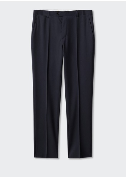 Slim Fit Bakir Yün Takım Elbise Pantolonu
