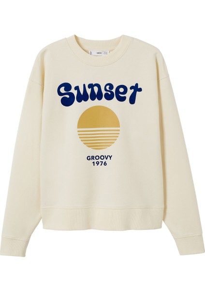 Pamuk Karışımlı Baskılı Sweatshirt