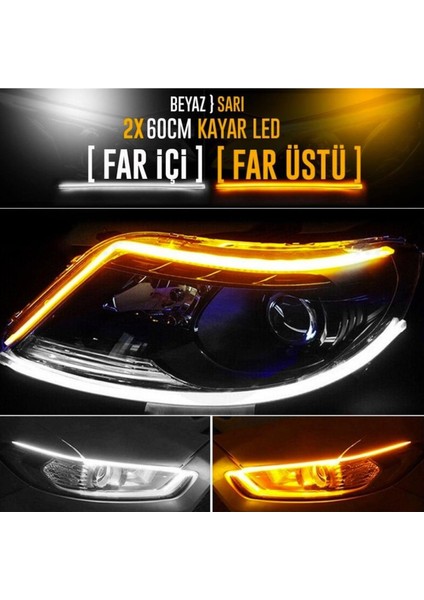 Audi A1/a3/a4/a5/a6/a7/a8 Uyumlu Far Üstü Kayar LED