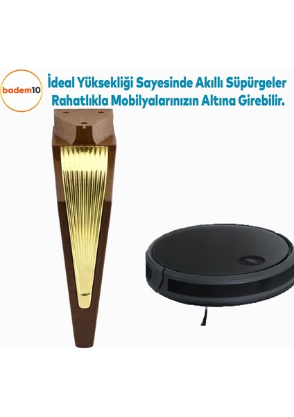 Salkım Mobilya Oturma Grubu Kanepe Sehpa Tv Ünitesi Koltuk Ayağı Baza Ayakları Ceviz Altın 19 cm indirimleri