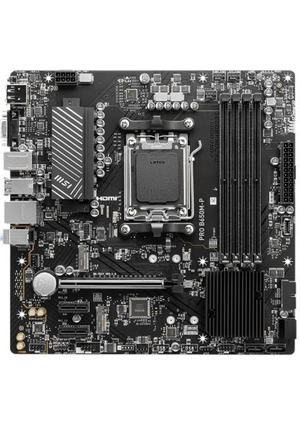 Pro B650M-P Ddr5 7200MHZ 1xvga 1xhdmı 1xdp 2xm.2 USB 3.2 Matx Am5 ( Amd Am5 7000 Serili Işlemci Uyumlu)