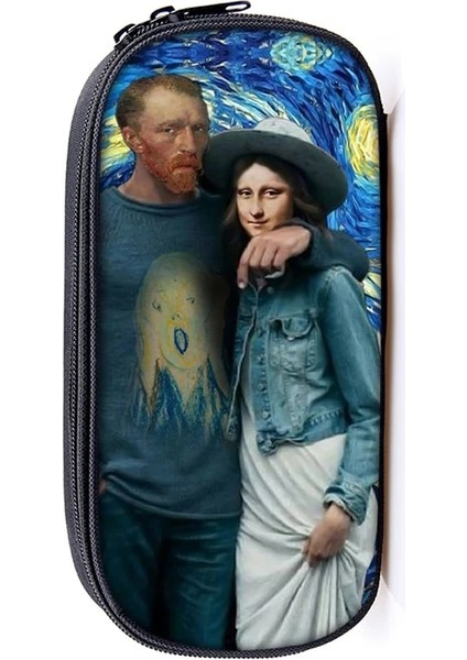 QBBSPPOOFF13 Tarzı Van Gogh Sunflowerthe Yıldızlı Gece Boya Kalem Kutusu Kadın Klasik Yağlıboya Kırtasiye Çanta Kalem Kutusu Okul Malzemeleri (Yurt Dışından)