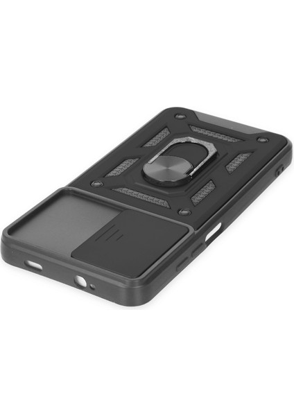 Xiaomi Pocophone M3 Kılıf Pars Lens Yüzüklü Silikon - Siyah 327107