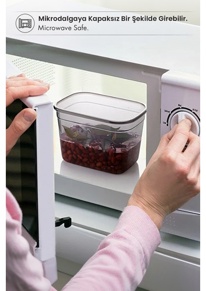 24'lü Etiketli Kare Erzak Saklama Kabı ve Kaşıklı Baharatlık Seti - (1750ML + 1200ML + 450 Ml)