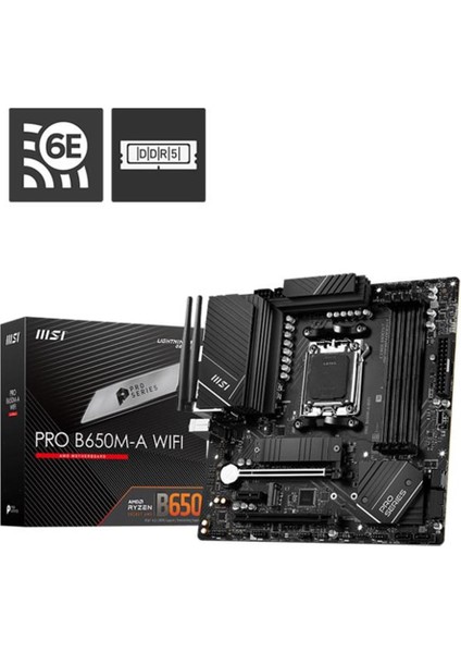 PRO B650M-A WIFI DDR5 6000MHZ 1XHDMI 1XDP 2XM.2 USB 3.2 MATX AM5 ( AMD AM5 7000 SERİLİ İŞLEMCİ UYUMLU)