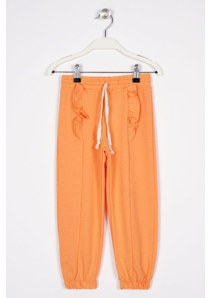 Onu Fırfır Detaylı Oranj Renk Erkek Çocuk Esofman Tek Alt