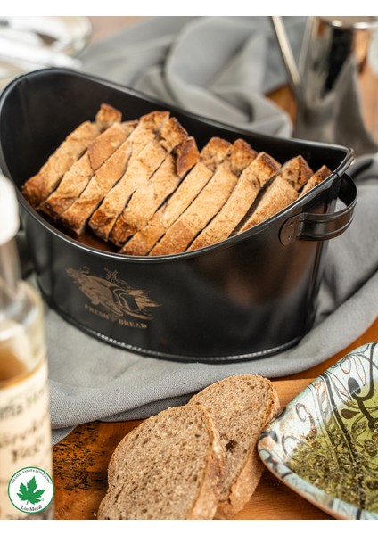 Metal Kayık Ekmeklik, Gondol Ekmeklik, Ekmek Sepeti, Sunumluk (Fresh Bread Baskılı)