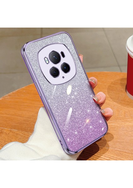 Honor Magic 6 Pro Için Uygun, Yüksek Kali Yumuşak Silikon Arka Kapaklı Şeffaf Elektroliz Parıltılı Cep Telefonu Kılıfı (Yurt Dışından)