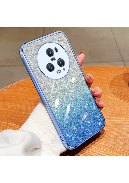 Honor Magic 5 Pro Için Uygun, Yüksek Kali Yumuşak Silikon Arka Kapaklı Şeffaf Elektroliz Parıltılı Cep Telefonu Kılıfı (Yurt Dışından)