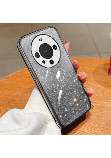 Huawei Mate 60 Pro Için Uygun, Yüksek Kali Yumuşak Silikon Arka Kapaklı, Şeffaf, Elektrolizle Kaplanmış Parıltılı Cep Telefonu Kılıfı (Yurt Dışından)