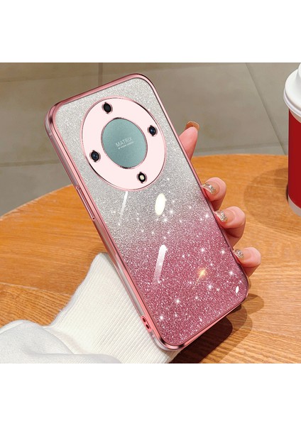 Honor X9A 5g Için Uygun, Yüksek Kali Yumuşak Silikon Arka Kapaklı Şeffaf Elektroliz Parıltılı Cep Telefonu Kılıfı (Yurt Dışından)