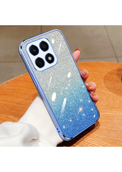 Honor X8B Için Uygun, Yüksek Kali Yumuşak Silikon Arka Kapaklı, Şeffaf, Elektrolizle Kaplanmış Parıltılı Cep Telefonu Kılıfı (Yurt Dışından)