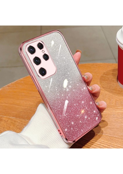 Sansung Galaxy S21 Ultra Elektroliz Kaplama Parıltılı Lüks Yumuşak Silikon Kılıf Için Uygundur (Yurt Dışından)