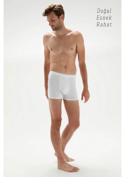 Erdem Beyaz Erkek Süper İnce Doğal Bambu Boxer 1012