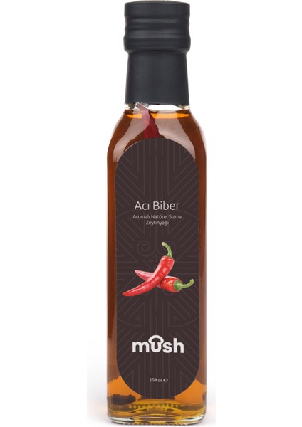 mush Acı Biber Aromalı Natürel Sızma Zeytinyağı (250 ml)