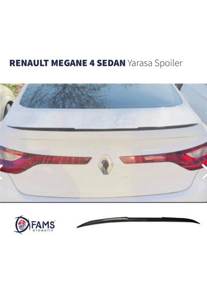 Fams Otomotiv Renault Megane 4 Yarasa Spoiler Esnek Plastik Sedan 122 cm