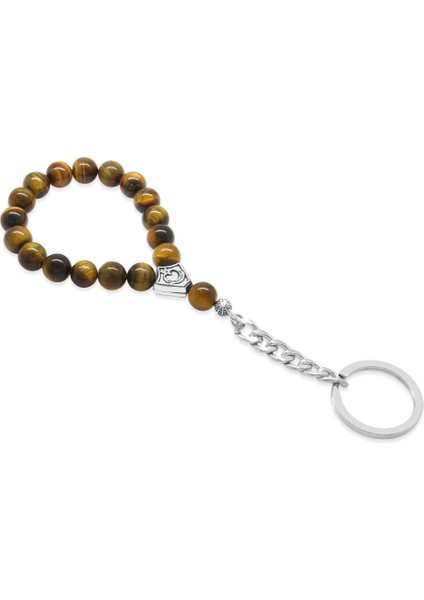 Kaplangözü Doğaltaş-Çelik Kombinli Tesbih Anahtarlık