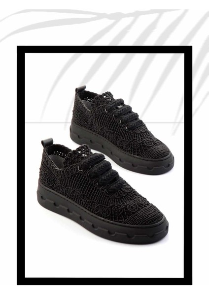 Siyah Örgü Kadın Sneaker K01459090716