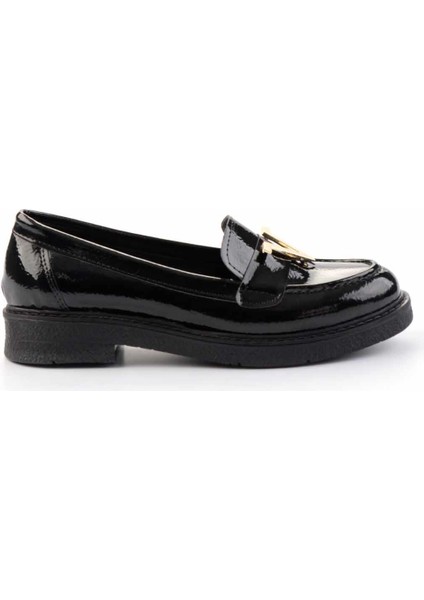 Siyah Kırışık Rugan Kadın Loafer Ayakkabı K01257067608 fiyatları