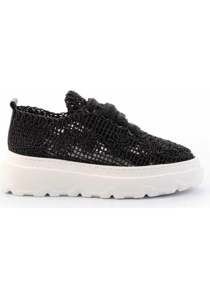 Siyah Örgü Kadın Sneaker K01459301816