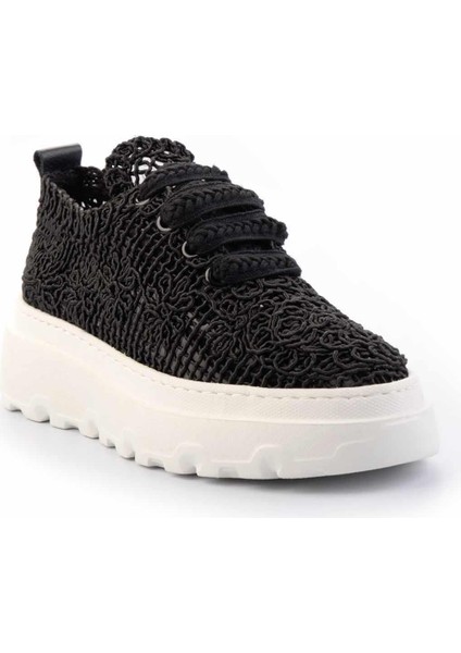 Siyah Örgü Kadın Sneaker K01459301816