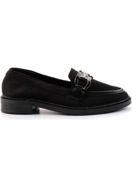 Siyah Triko Kadın Loafer Ayakkabı K01362245682