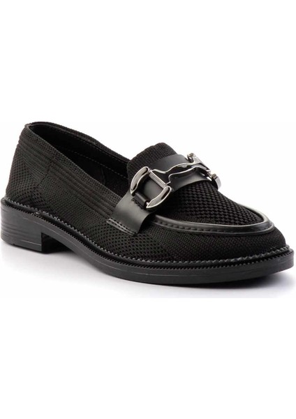 Siyah Triko Kadın Loafer Ayakkabı K01362245682