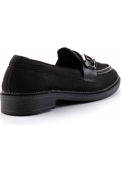 Siyah Triko Kadın Loafer Ayakkabı K01362245682