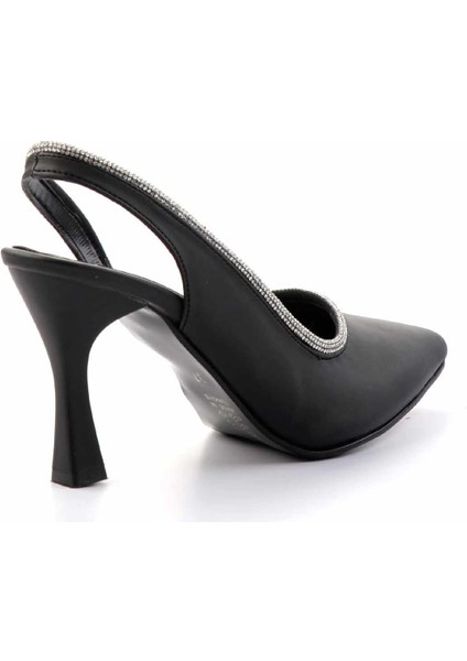 Mat Siyah Saten Kadın Klasik Topuklu Ayakkabı K01471060138 fırsatları