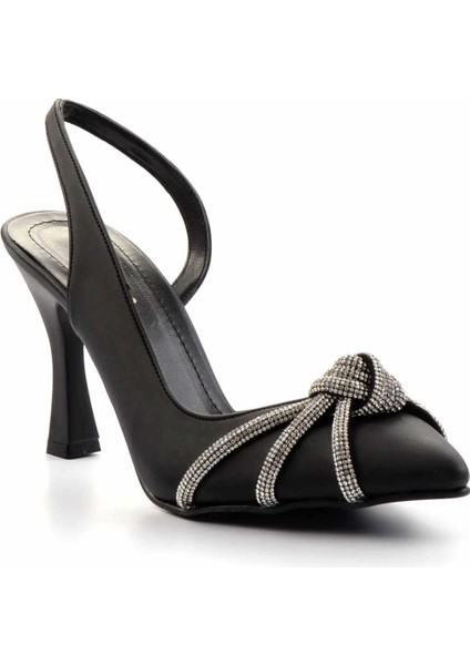 Mat Siyah Saten Kadın Abiye Ayakkabı K01471060438 modelleri