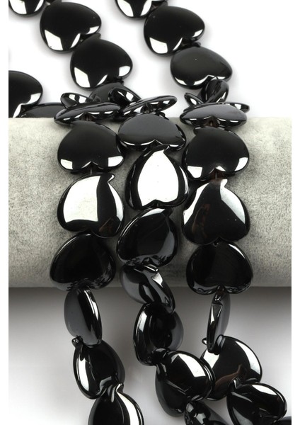 Hematit Dizi 18 x 20 mm Kalp Model