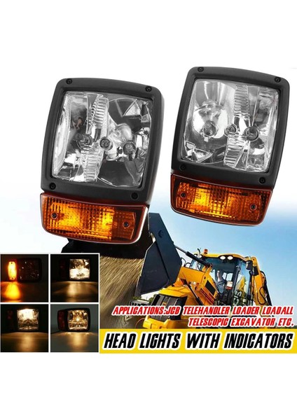 24 V Ekskavatör Jcb Ön LED Farlar Dönüş Sinyali Lambası Göstergesi Traktör Telehandler Yükleyici Forklift Için Çalışma Işığı A (Yurt Dışından)