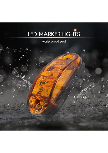 10X Sarı LED 2.5 Inç 2 Diyot Işık Oval Gümrükleme Römork Kamyon Yan Işaret Lambası (Yurt Dışından)