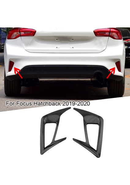 Adet Karbon Fiber Arka Sis Lambası Lambası Krom Çerçeve Trim Ford Focus Hatchback Mk4 2019 2020 Için (Yurt Dışından)