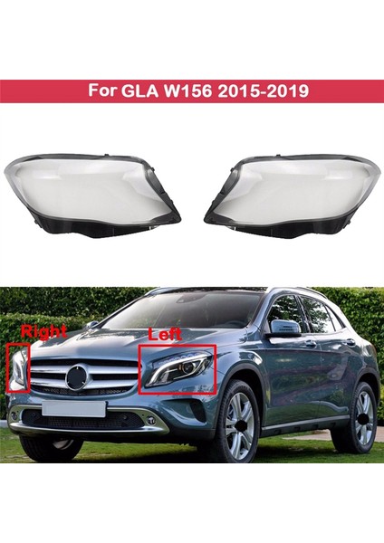 Sağ Taraf Mercedes Benz Için W156 Gla Sınıfı 2015 2019 Far Camı Kapağı Kafa Işık Lambası Gölge Kabuk Aydınlatma Koruması (Yurt Dışından)